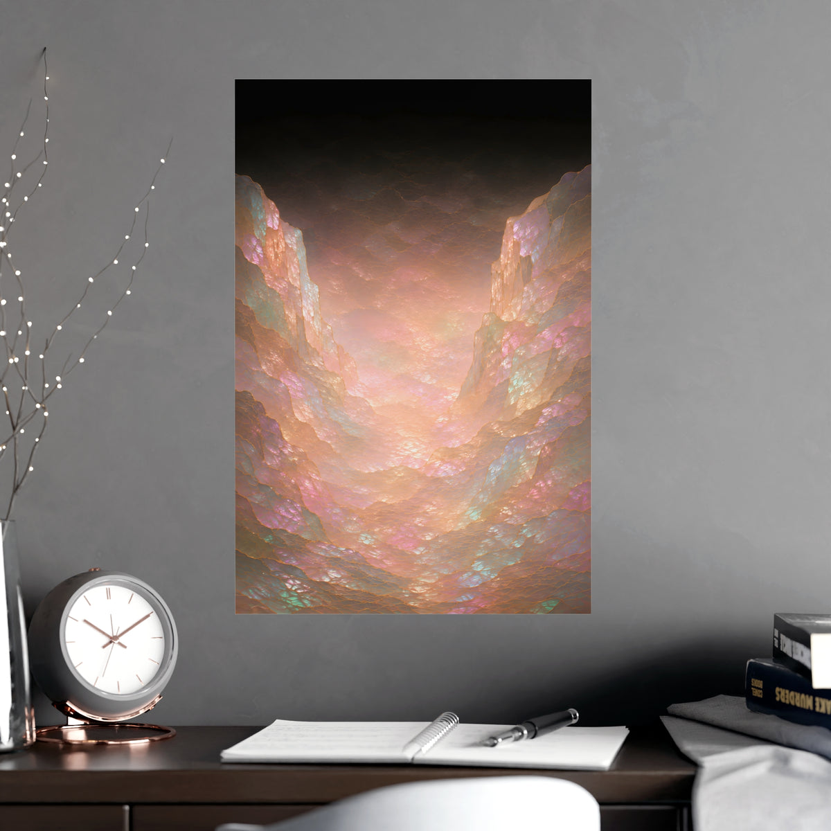 The Gap Between — the gap between, shown framed on a wall
