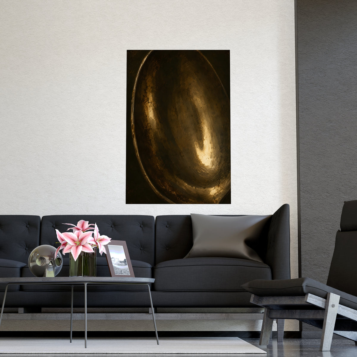 Tarnished Silver — tarnished silver, shown framed on a wall