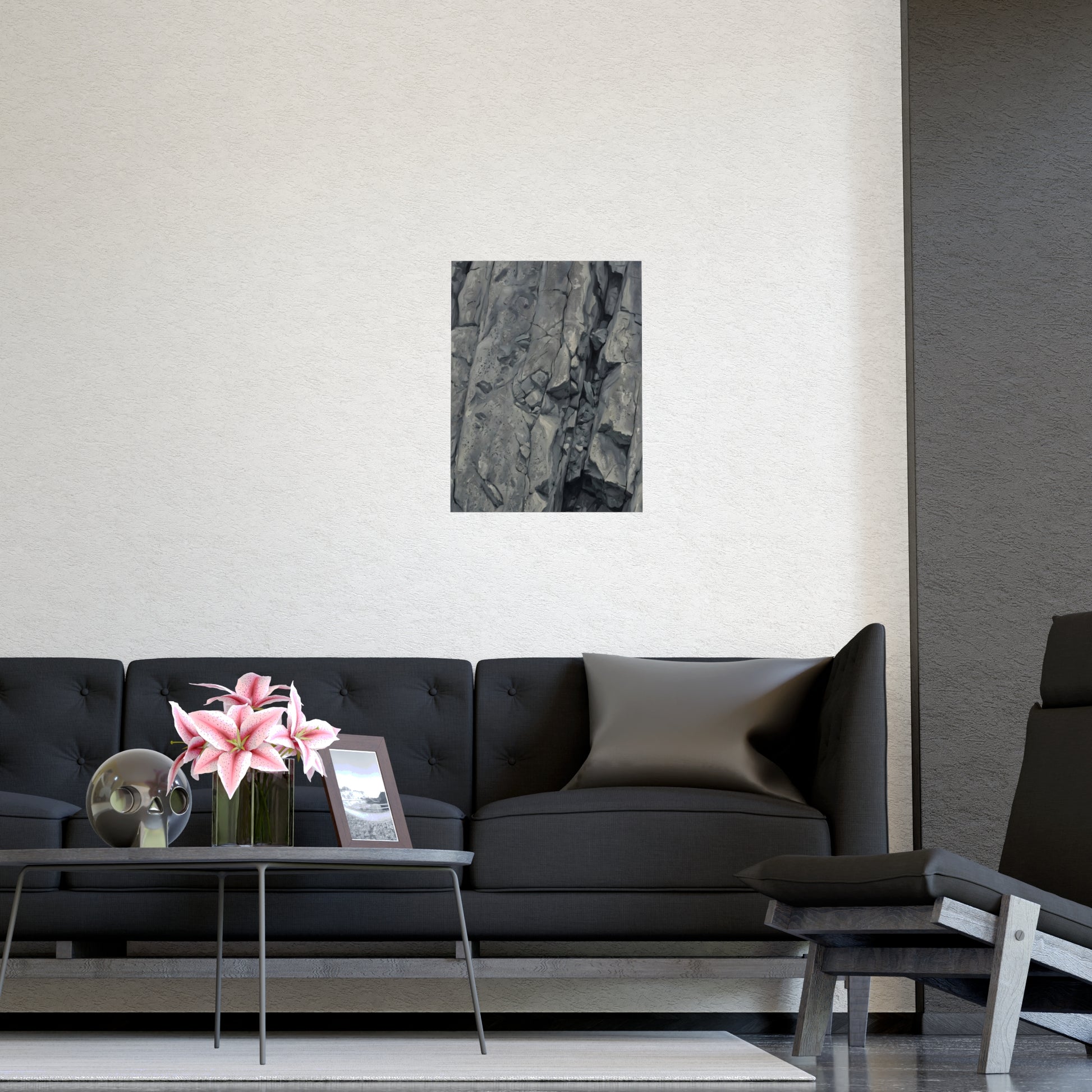 Rock Face on a plain wall, shown at a larger size, 12x16 in print