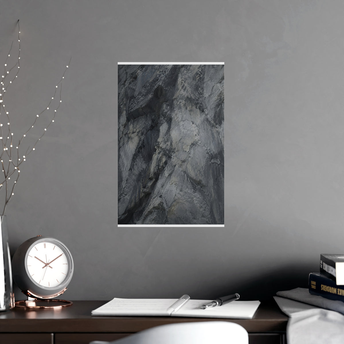 Rock Face — rock face, shown framed on a wall