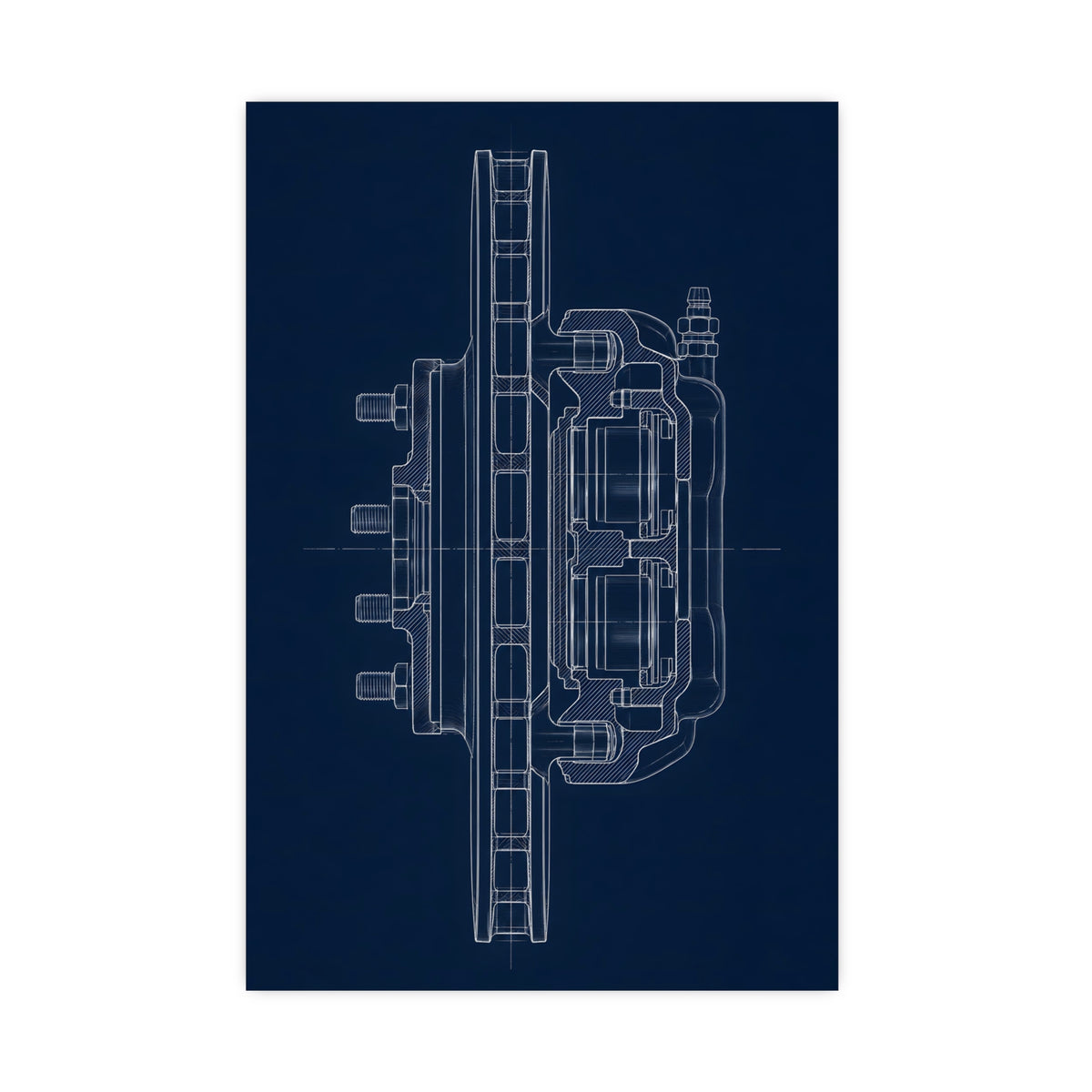 Disc Brake, in Section — disc brake, in section, 16x24 in print