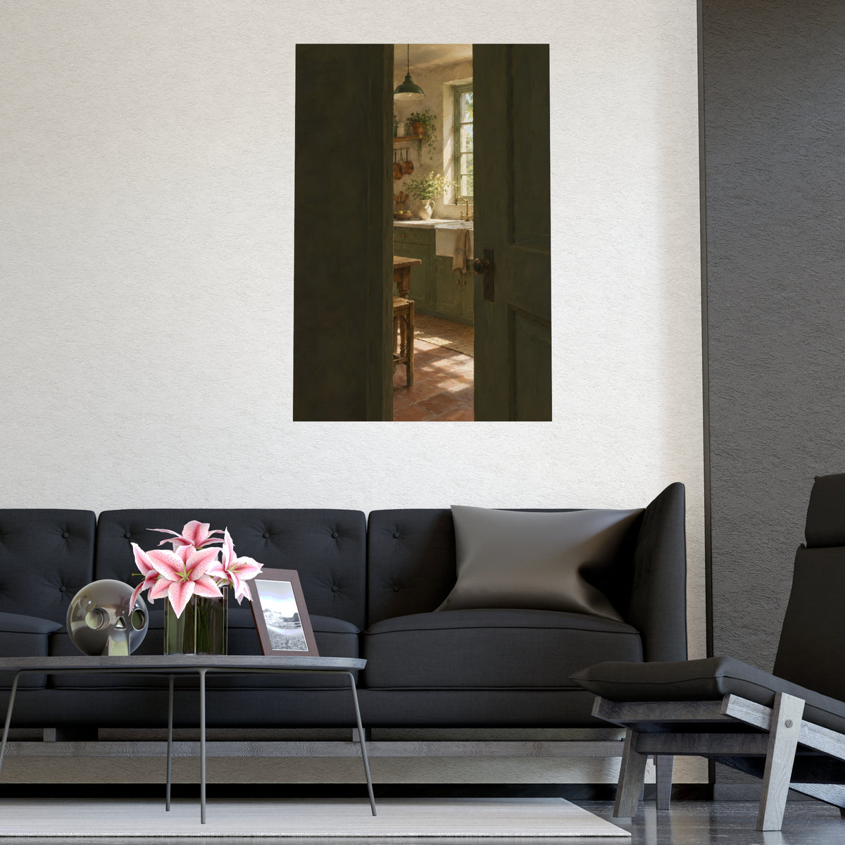 Through the Half-Open Door — through the half-open door, shown framed on a wall
