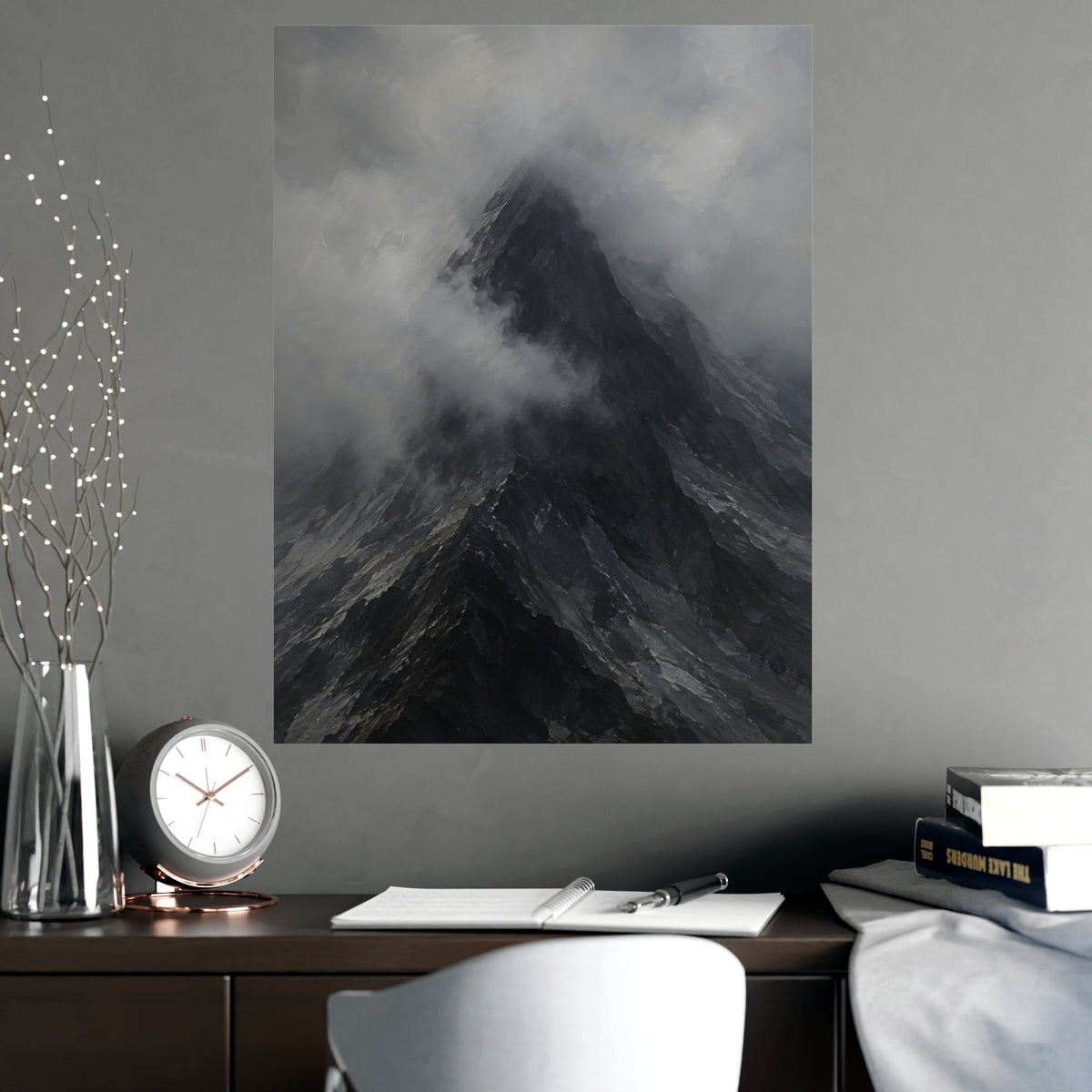 Peak in Cloud — peak in cloud, shown framed on a wall