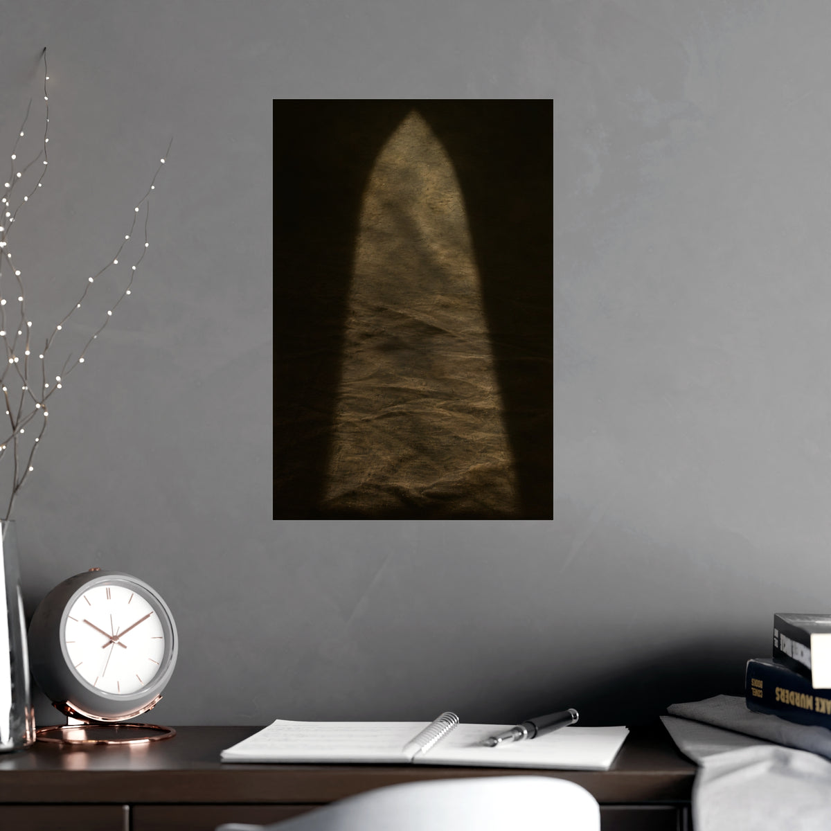 Arched Shadow — arched shadow, shown framed on a wall
