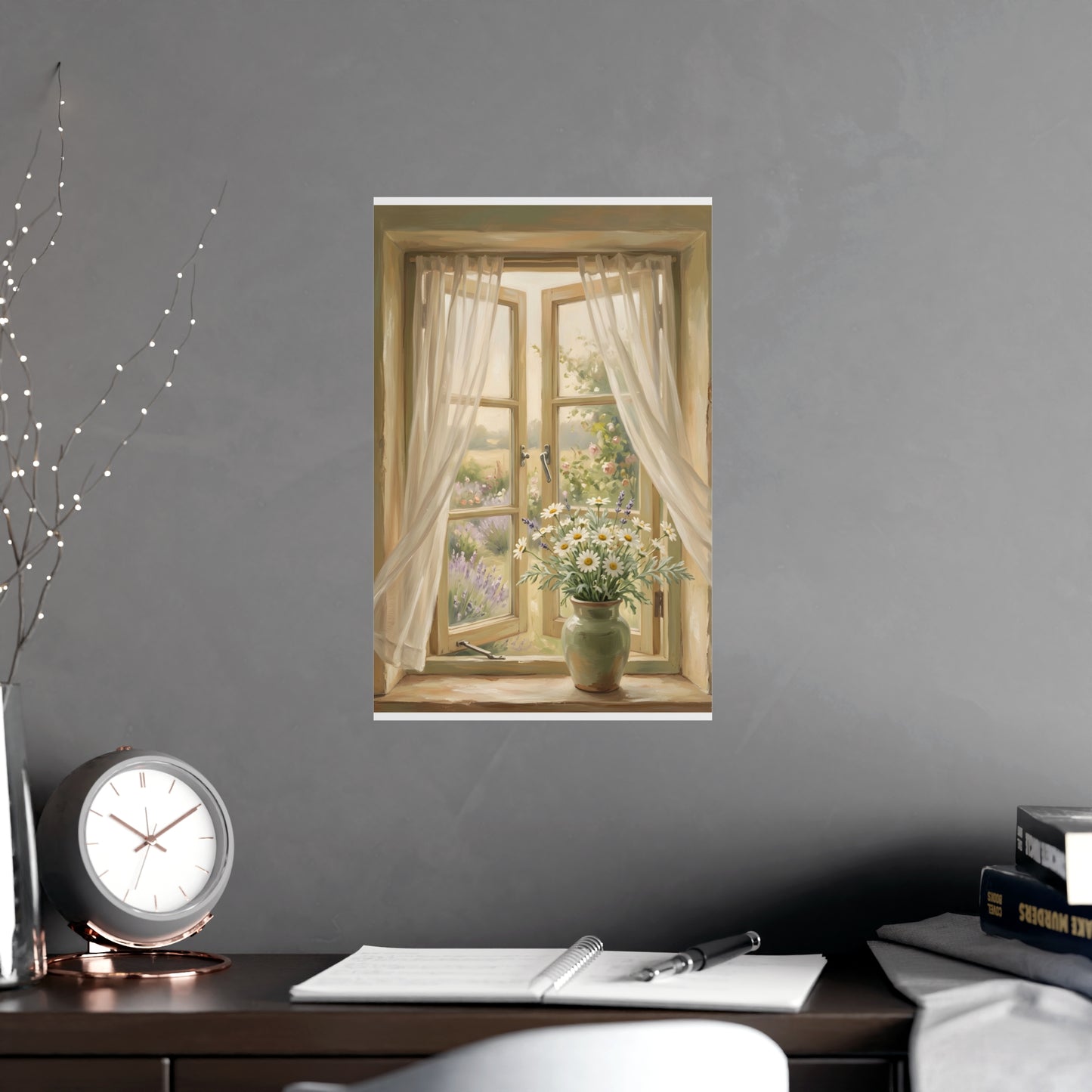 Gemini 04 framed on a cream wall in a living room, 11x17 in print