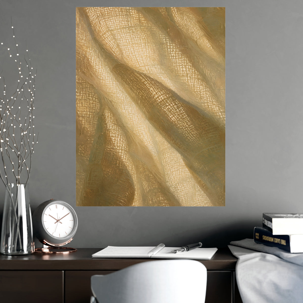 Gauze, Backlit — gauze, backlit, shown framed on a wall
