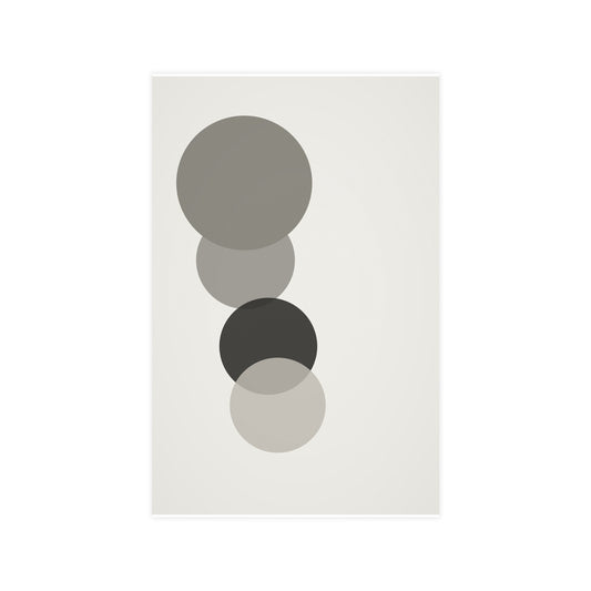 Charcoal Cream Circles Modern Wall Art — circles in a charcoal cream palette, 11x17 in print