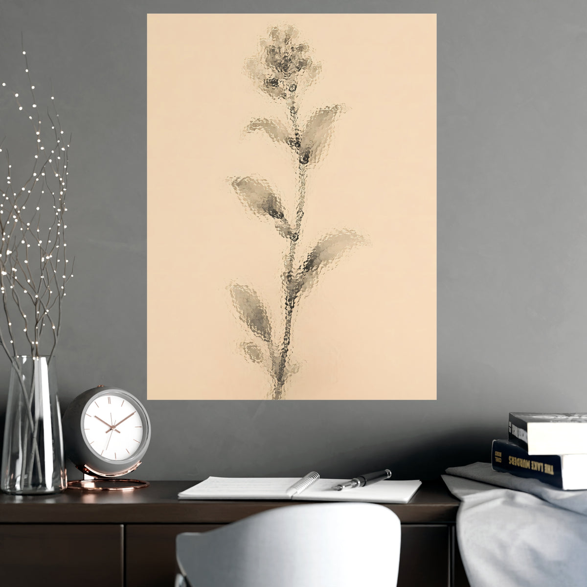 Through Frosted Glass — through frosted glass, shown framed on a wall