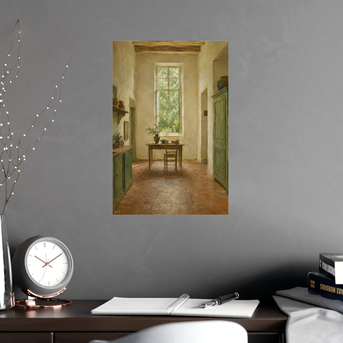 The Table from Across — the table from across, shown framed on a wall