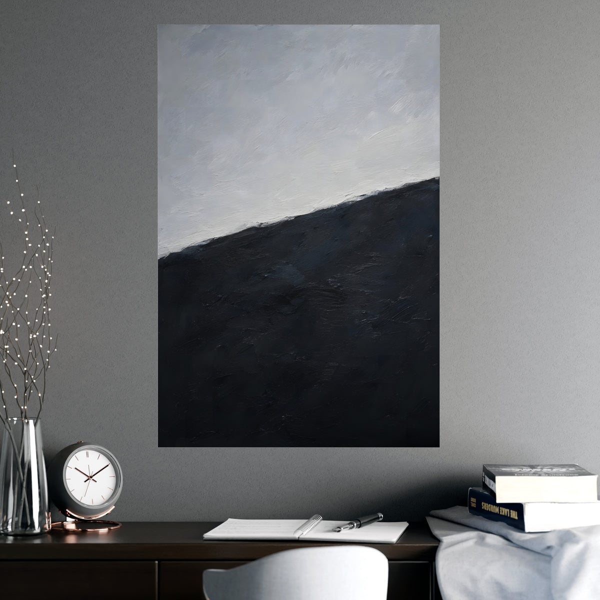 Snow Line — snow line, shown framed on a wall