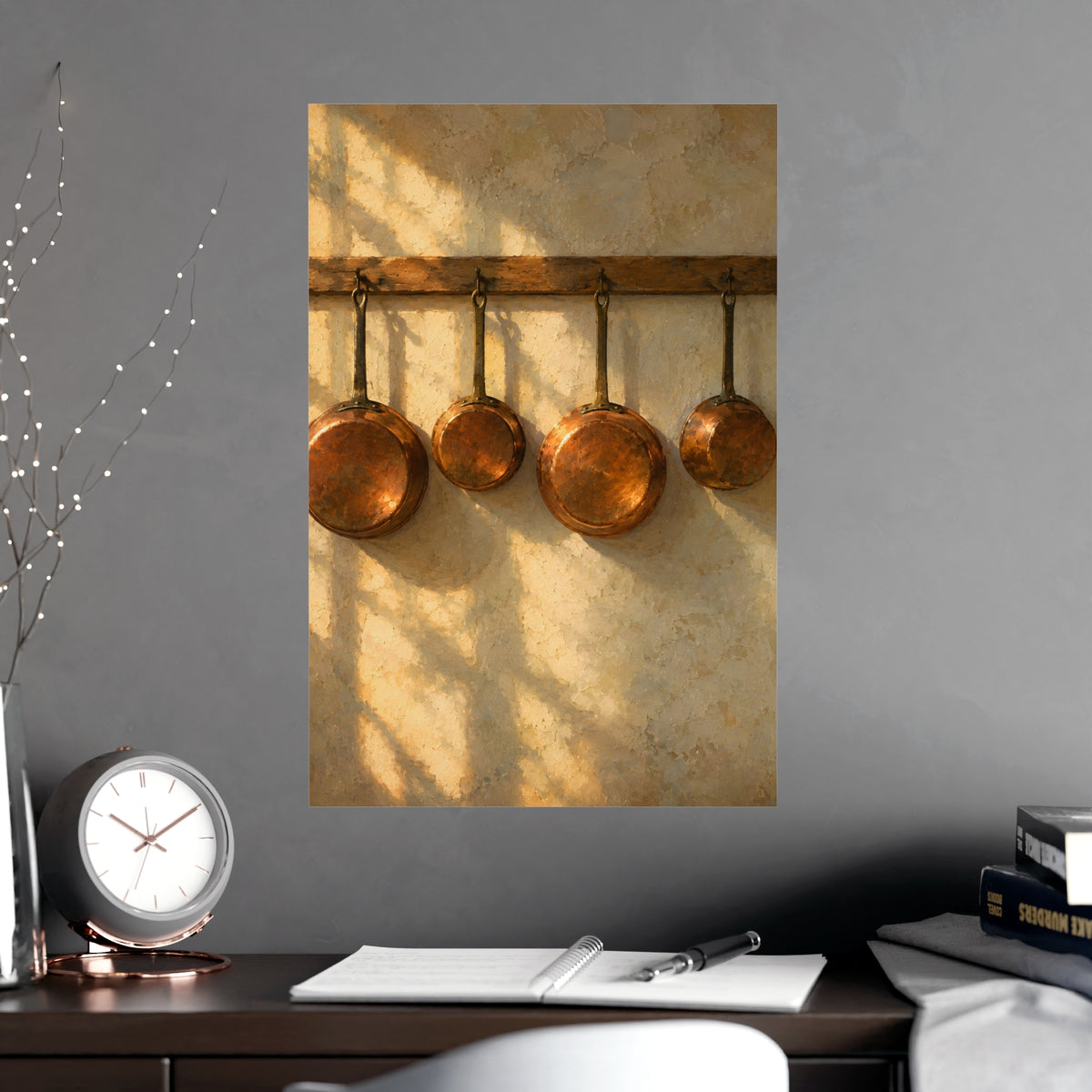 Copper on the Wall — copper on the wall, shown framed on a wall