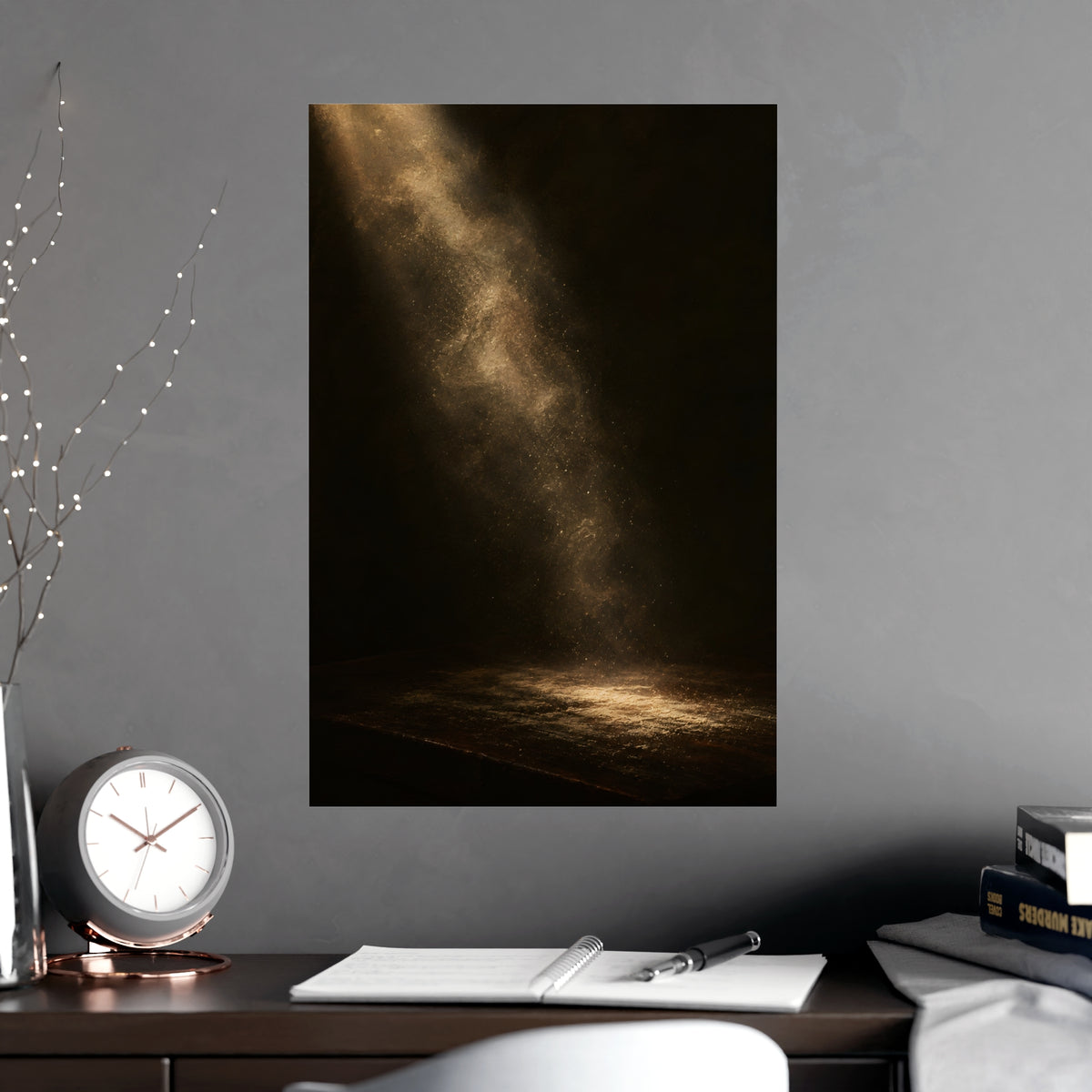 Flour in the Air — flour in the air, shown framed on a wall