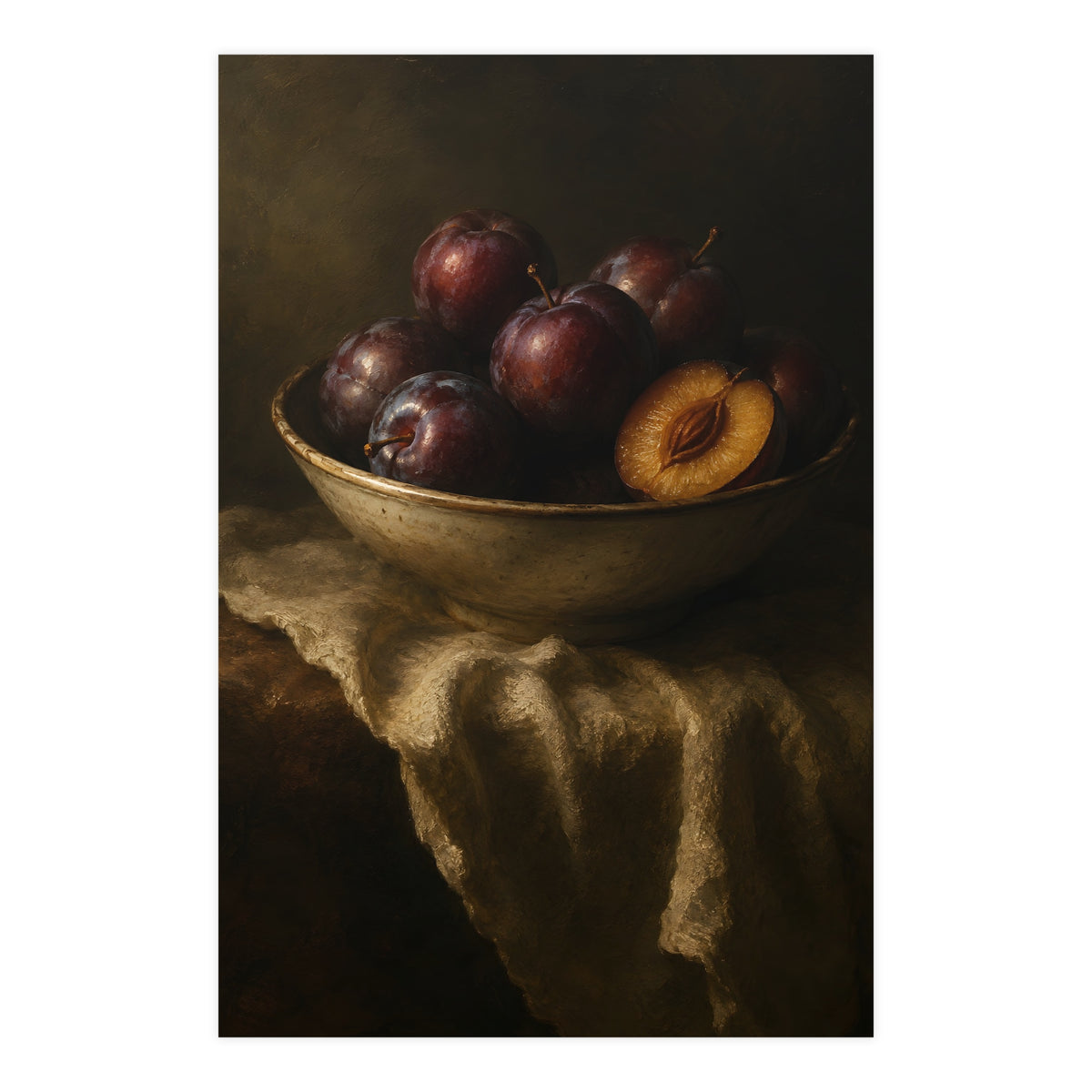 Bowl of Plums — bowl of plums, 24x36 in print