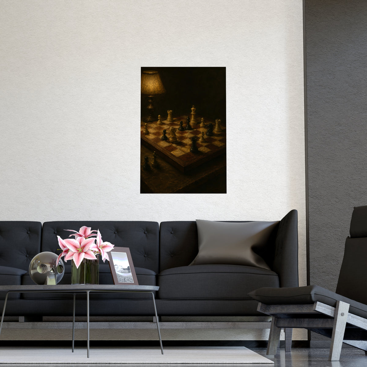 The Game, Unfinished — the game, unfinished, shown framed on a wall