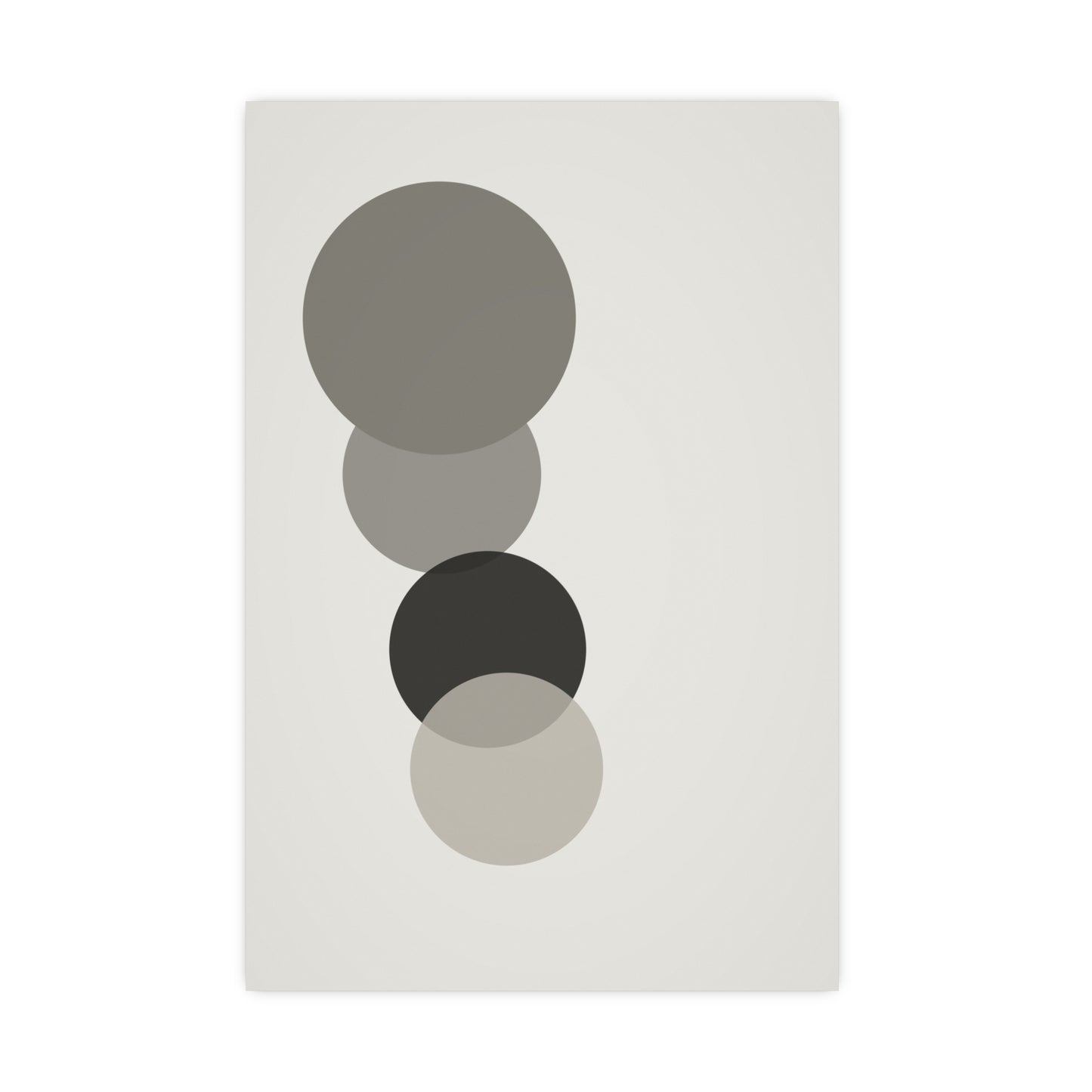 Charcoal Cream Circles Modern Wall Art | Living Room Print