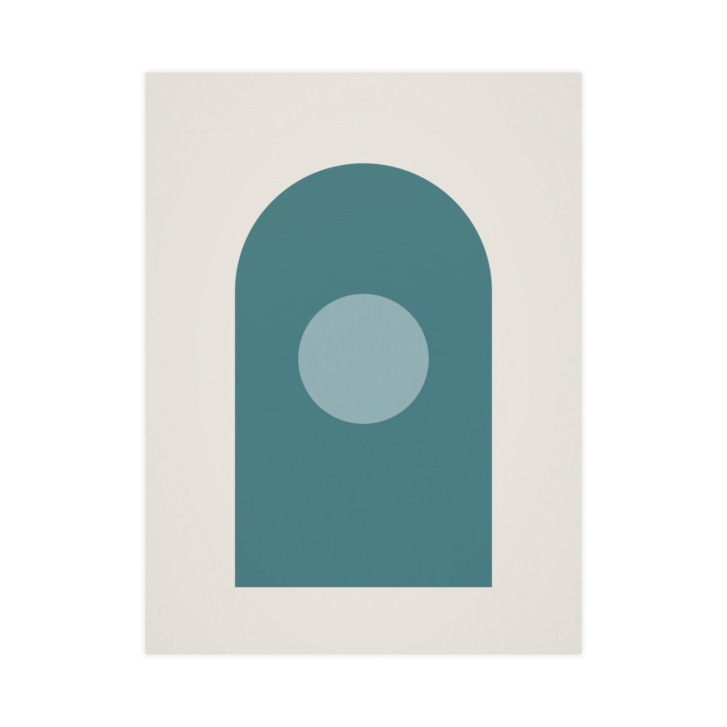 Deep Teal Arch Modern Wall Art | Living Room Print