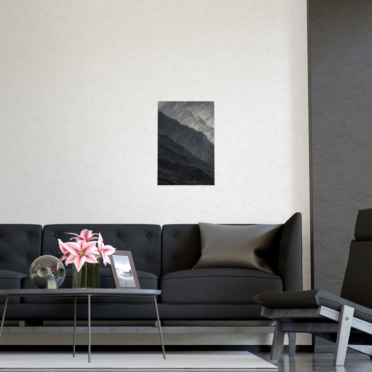The Shadow of a Mountain — the shadow of a mountain, shown framed on a wall