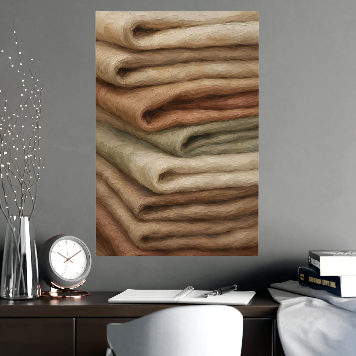 Folded Stack — folded stack, shown framed on a wall