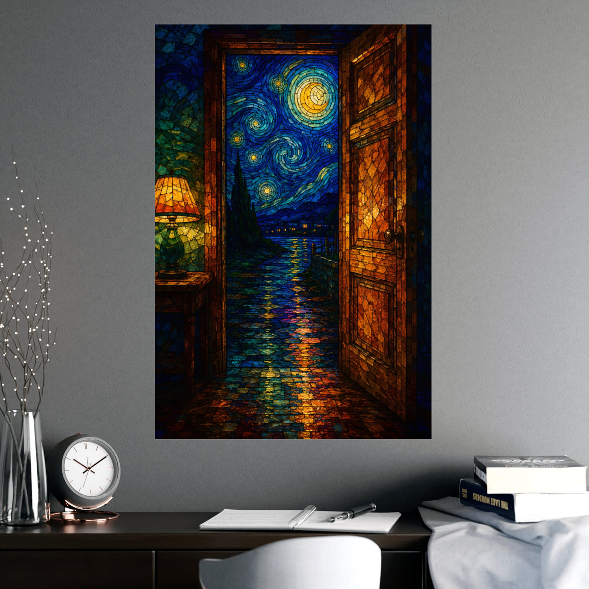 Out through the Door — out through the door, shown framed on a wall
