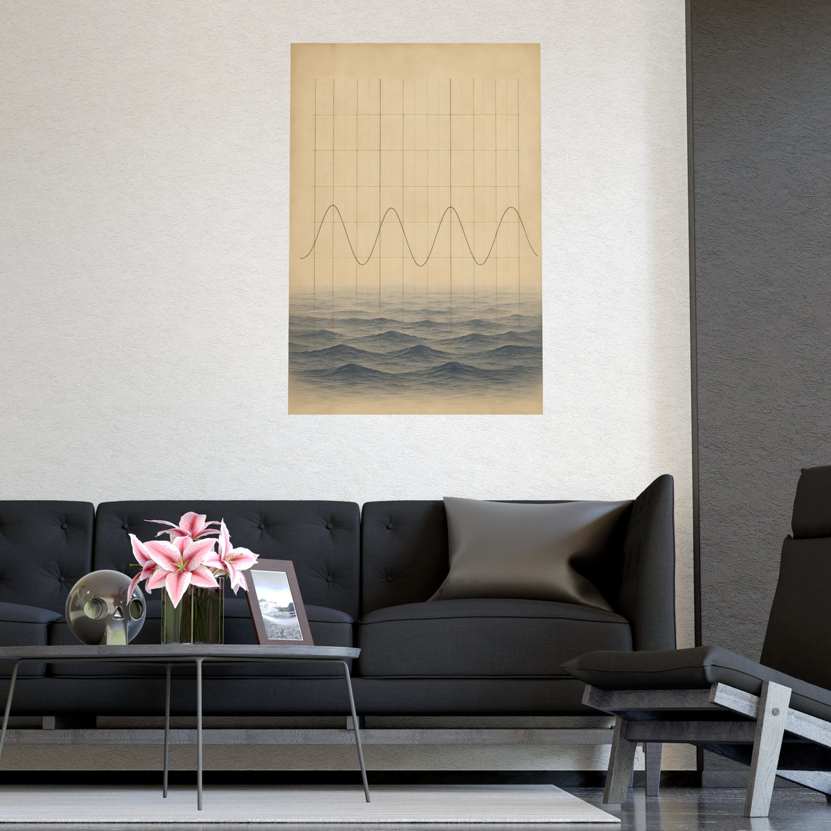 Tide Chart — tide chart, shown framed on a wall