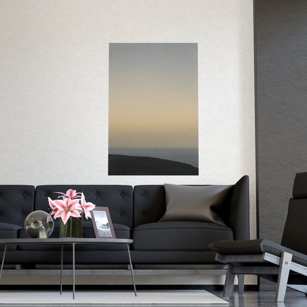 Cliff Edge, Low — cliff edge, low, shown framed on a wall