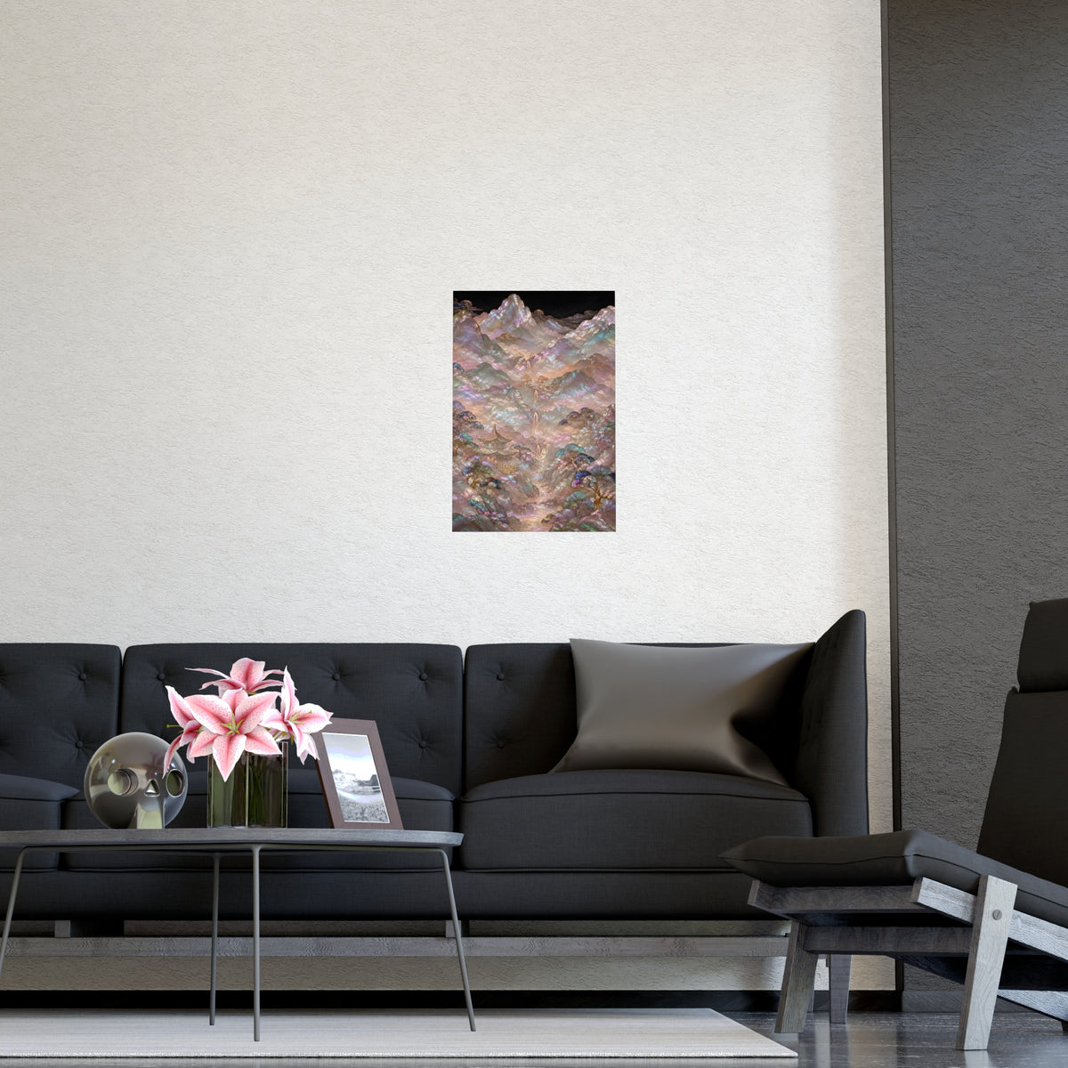 Valley in Bloom — valley in bloom, shown framed on a wall