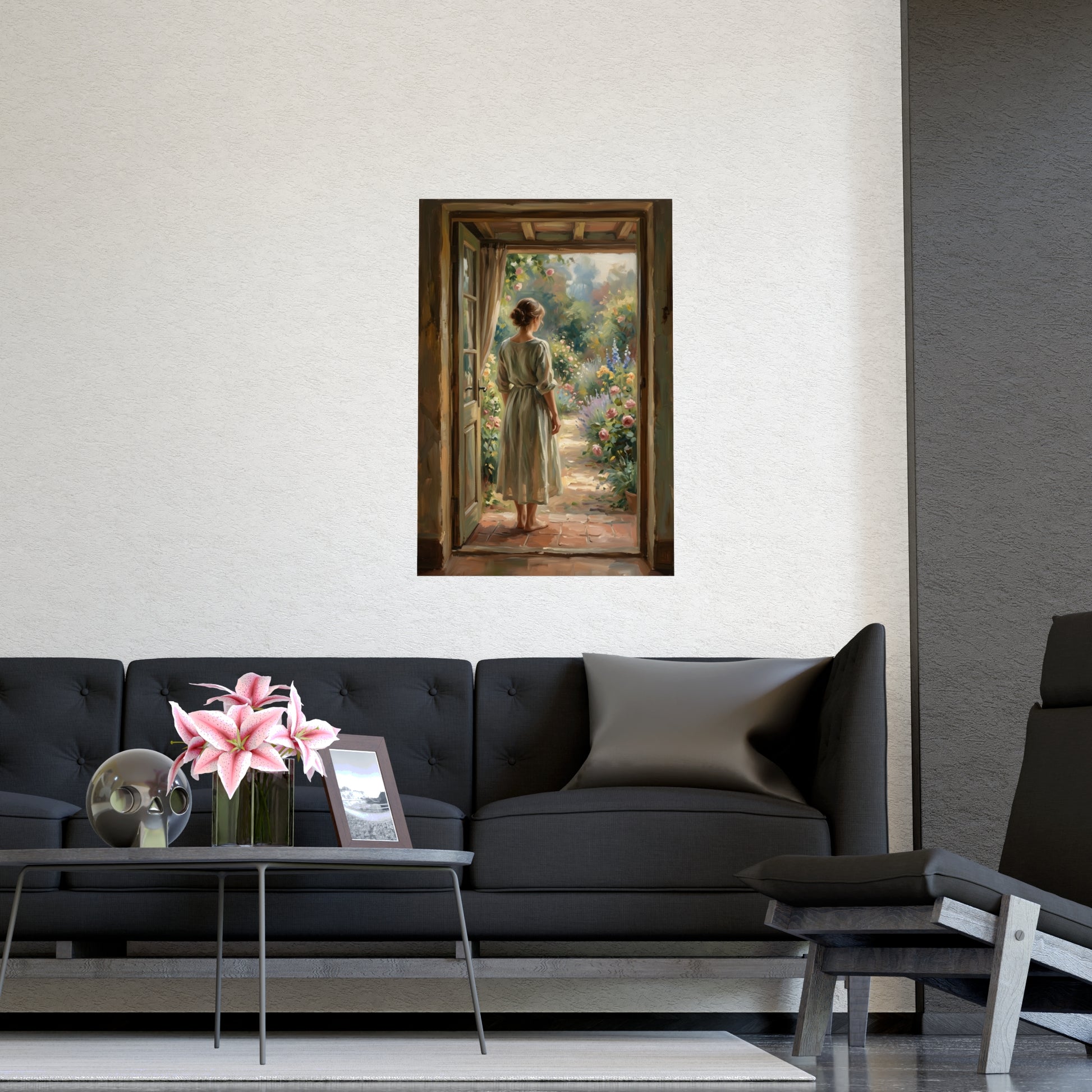 Doorway to the Garden on a plain wall, shown at a larger size, 12x18 in print