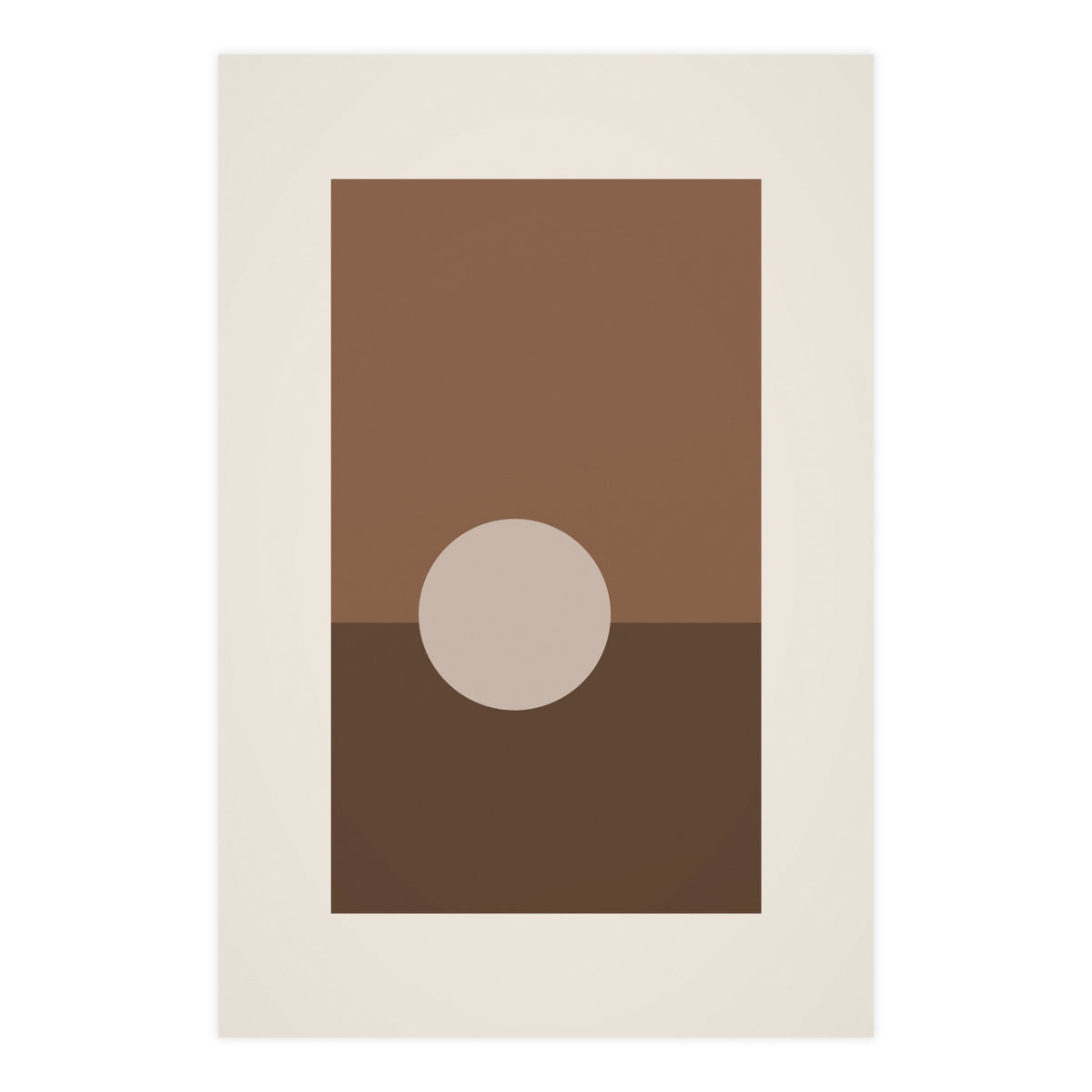 Sand Clay Sun Landscape Wall Art — sun landscape in a sand clay palette, 24x36 in print
