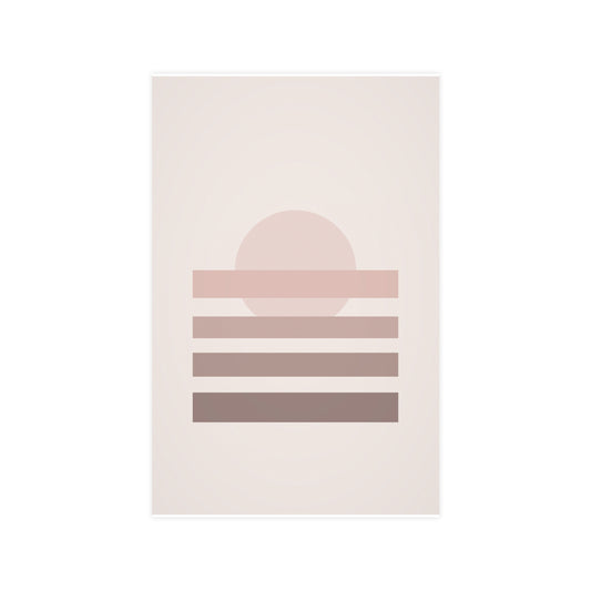 Dusty Rose Sunset Landscape Wall Art | Living Room Print