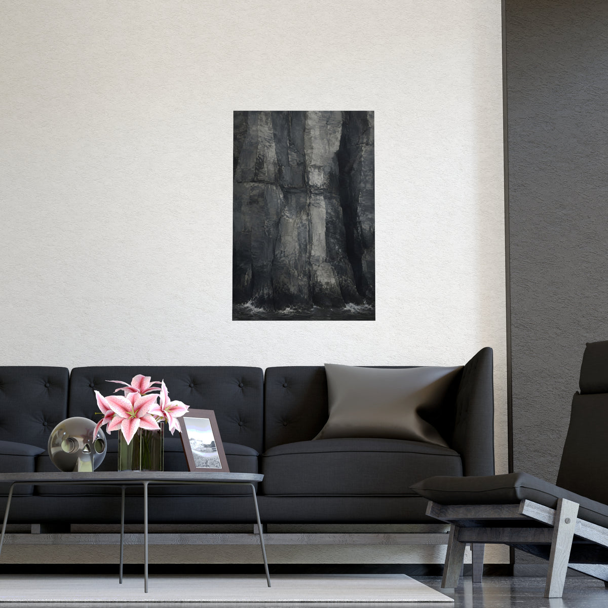 Sea Cliffs — sea cliffs, shown framed on a wall