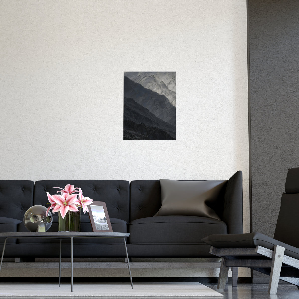 The Shadow of a Mountain — the shadow of a mountain, shown framed on a wall
