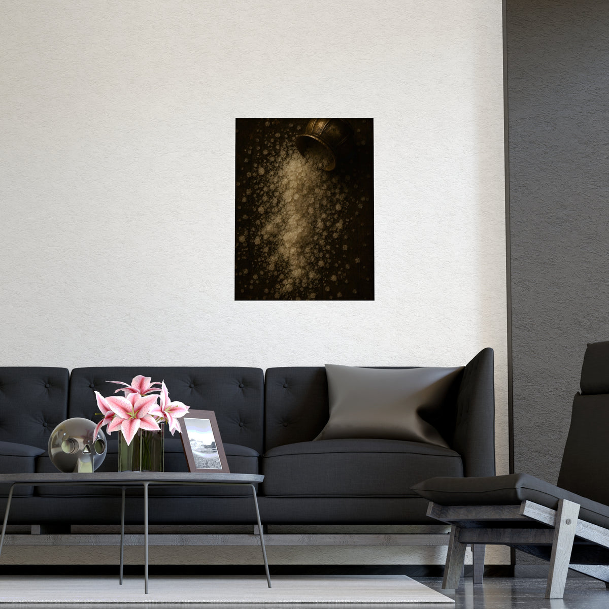 Salt, Spilled — salt, spilled, shown framed on a wall