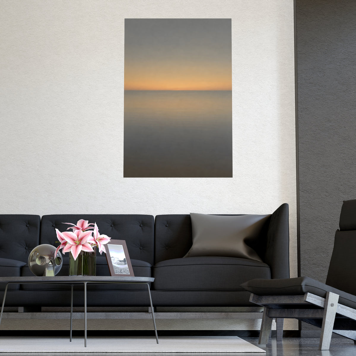 Sea at Dusk — sea at dusk, shown framed on a wall