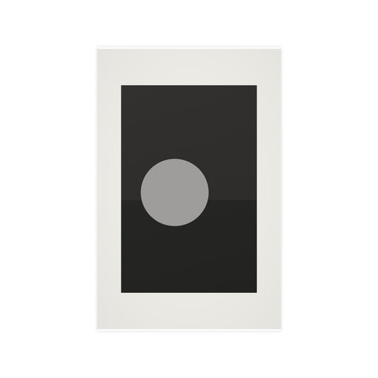 Charcoal Cream Sun Landscape Wall Art — sun landscape in a charcoal cream palette, 11x17 in print