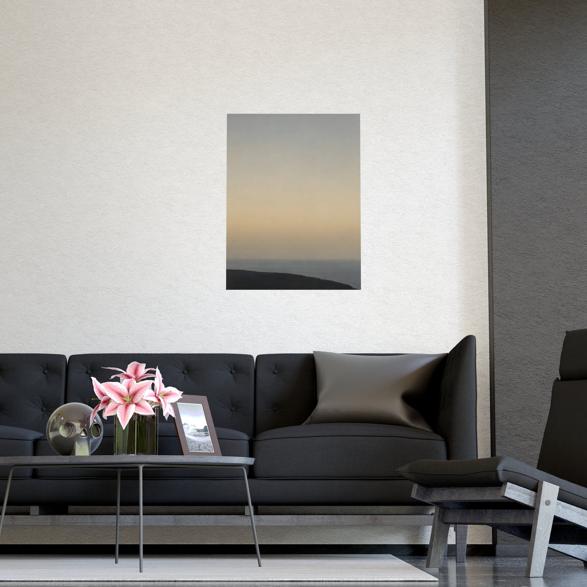 Cliff Edge, Low — cliff edge, low, shown framed on a wall