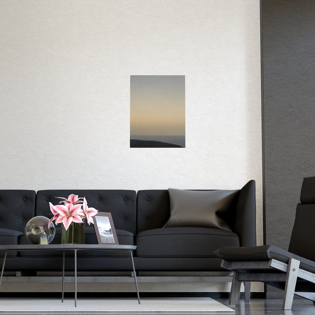 Cliff Edge, Low — cliff edge, low, shown framed on a wall