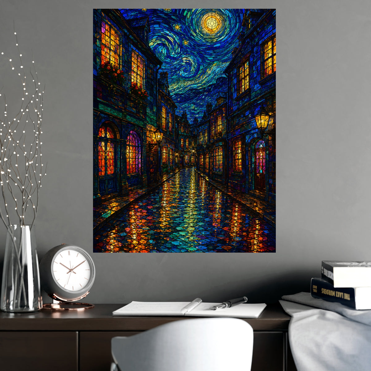 Wet Street — wet street, shown framed on a wall