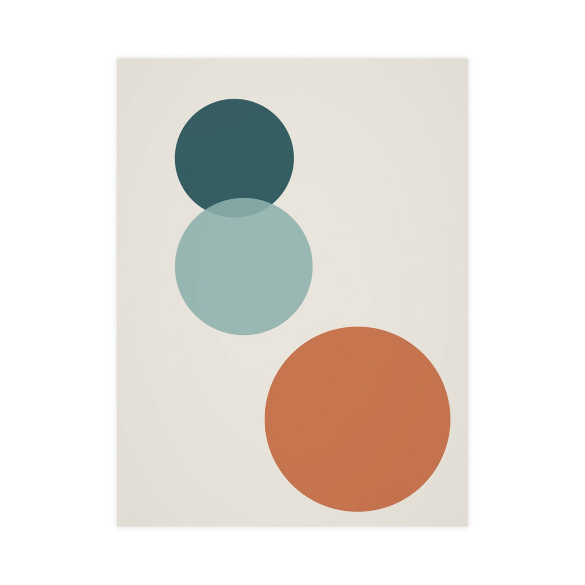 Deep Teal Circles Modern Wall Art — circles in a deep teal palette, 18x24 in print