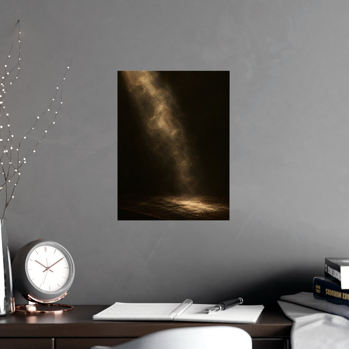 Flour in the Air — flour in the air, shown framed on a wall