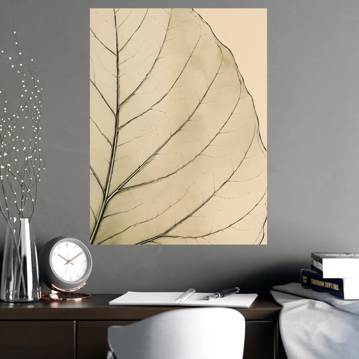 Leaf, Up Close — leaf, up close, shown framed on a wall