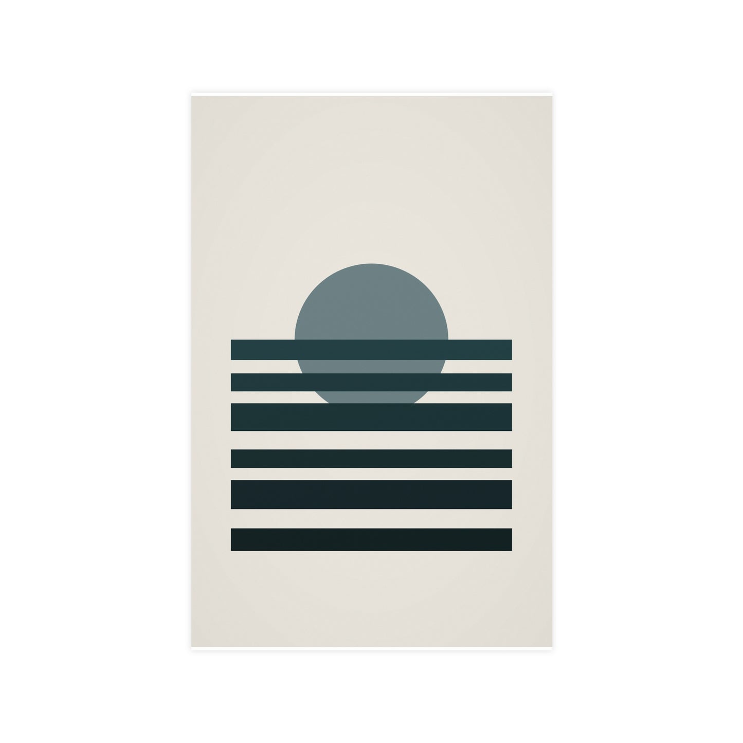 Deep Teal Sunset Landscape Wall Art | Living Room Print