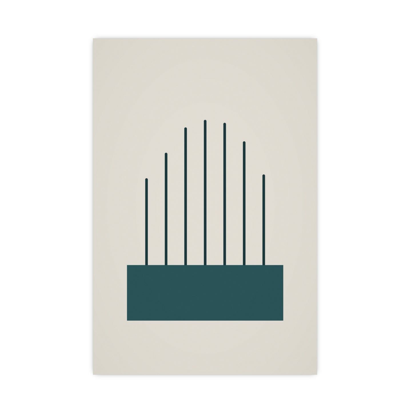 Deep Teal Lines Wall Art | Bedroom Print