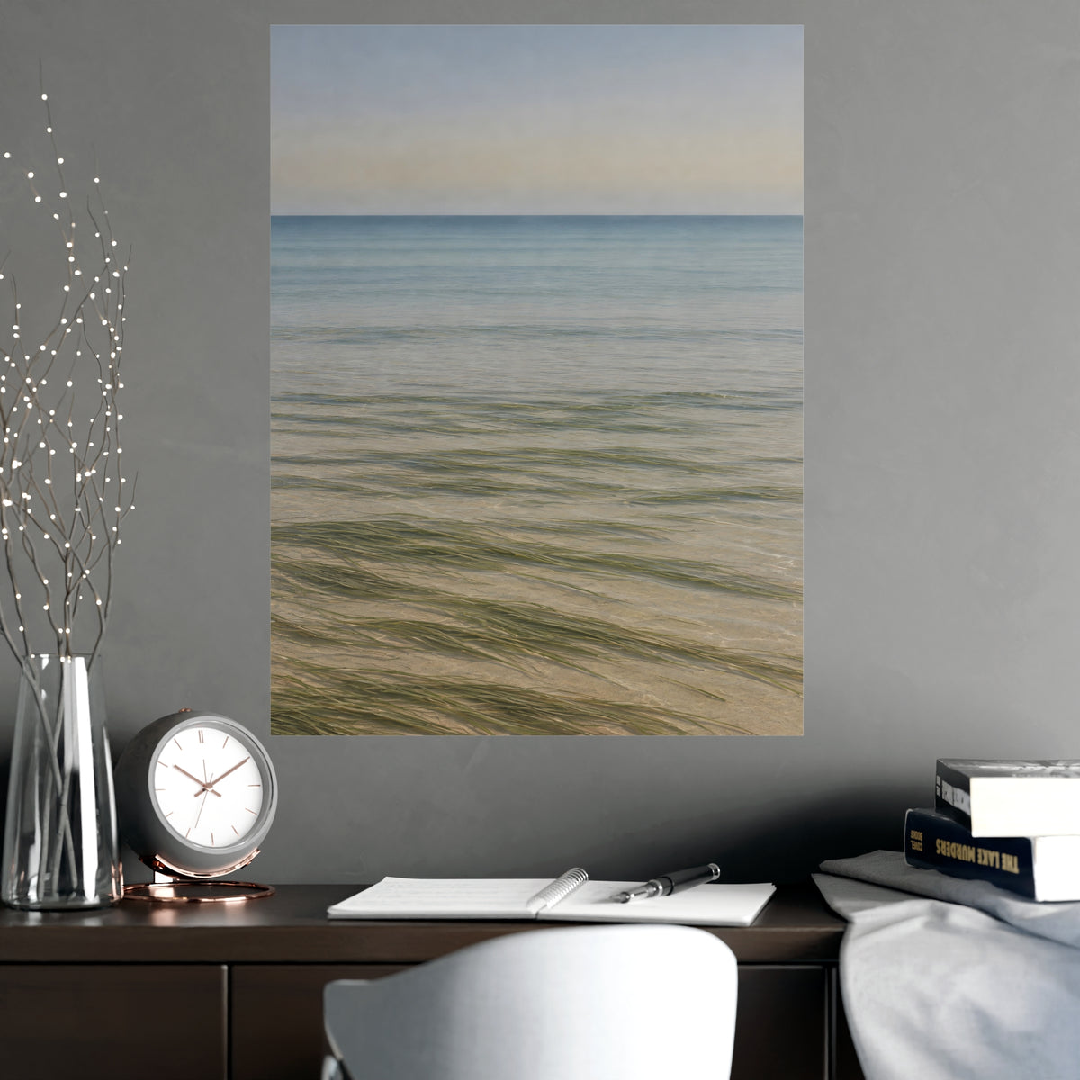 Combed by the Tide — combed by the tide, shown framed on a wall