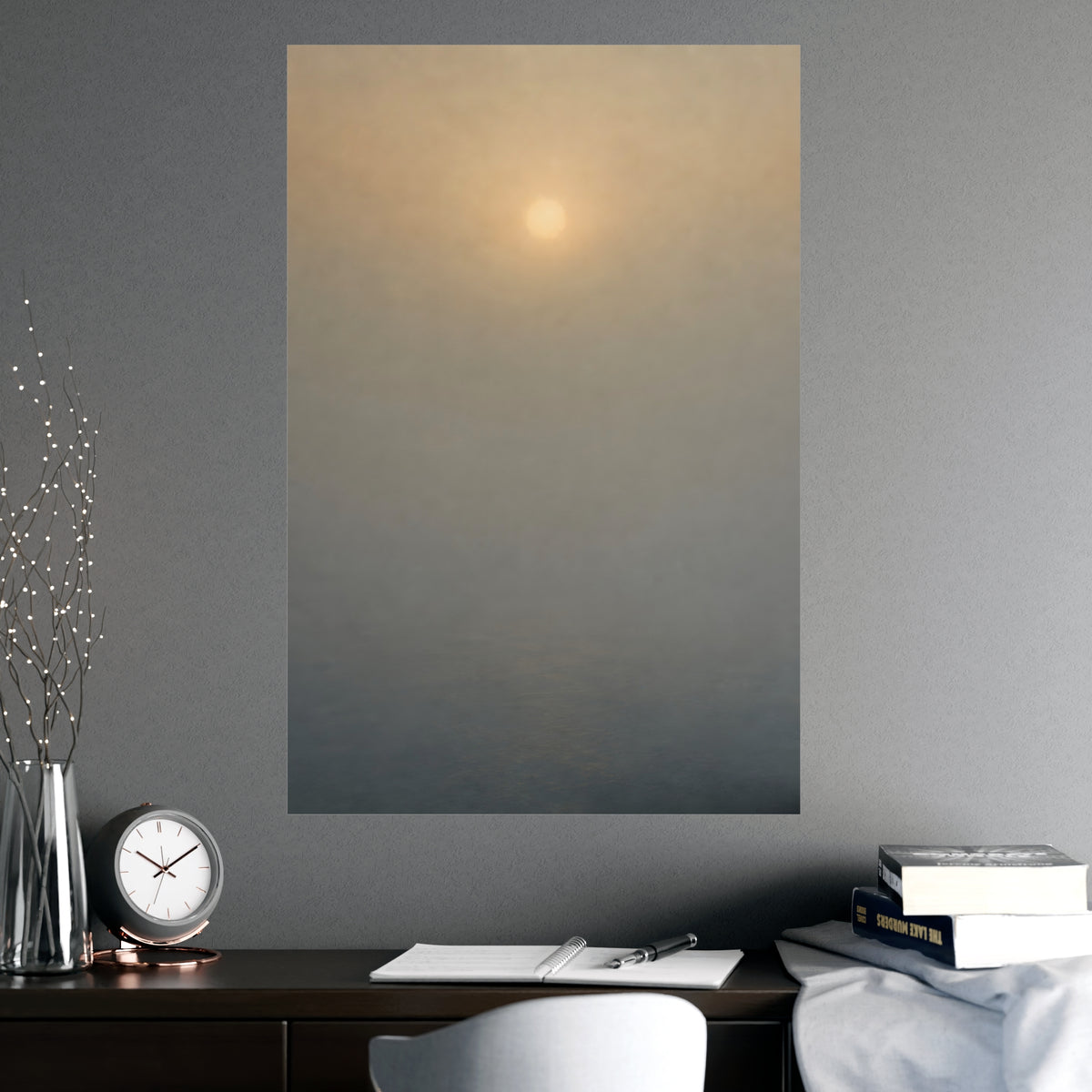 Sun Behind Fog — sun behind fog, shown framed on a wall