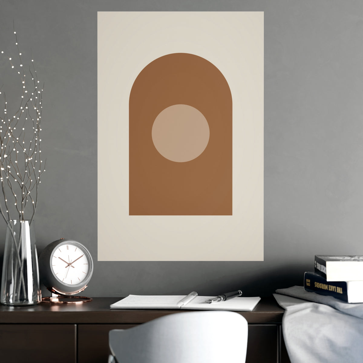 Warm Earth Arch Boho Wall Art — arch in a warm earth palette, shown framed on a wall