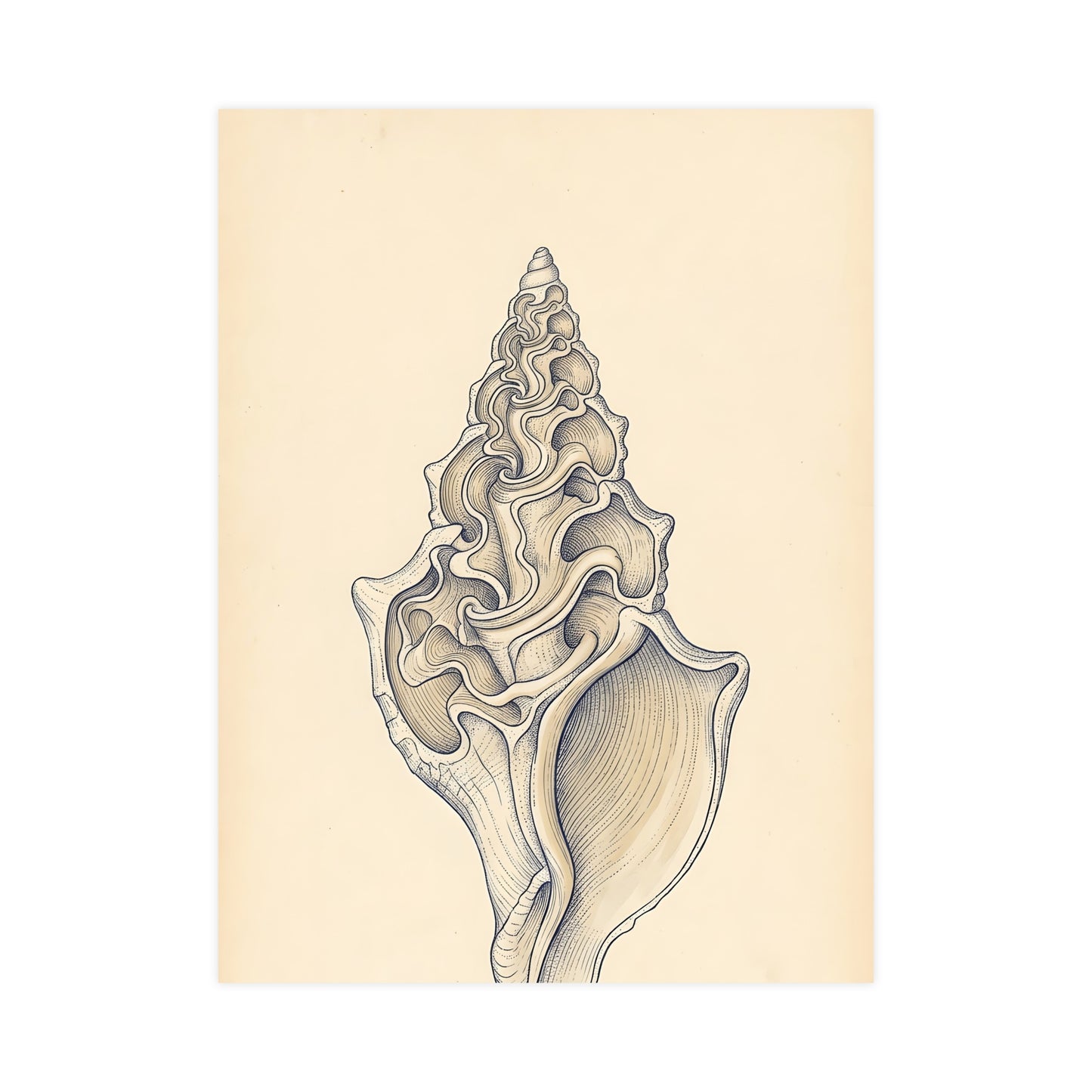 Conch Shell — conch shell, 12x18 in print