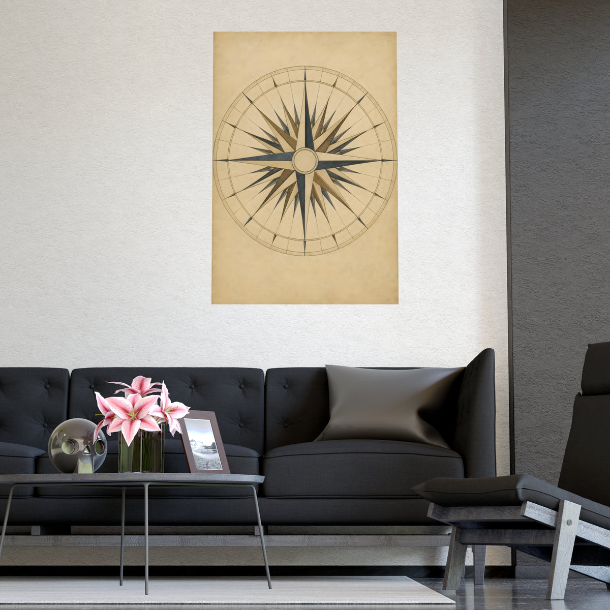 The Compass Card — the compass card, shown framed on a wall