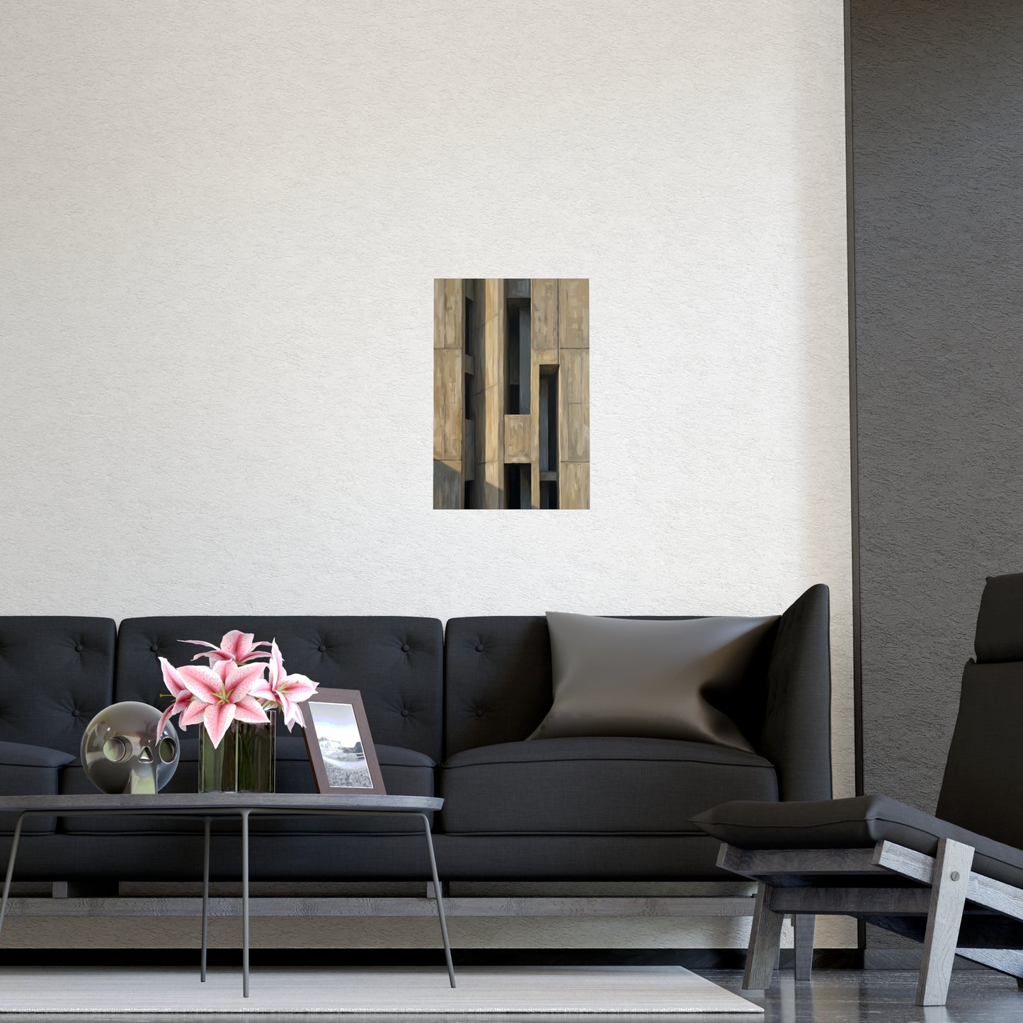 Facade at Dusk on a plain wall, shown at a larger size, 16x24 in print