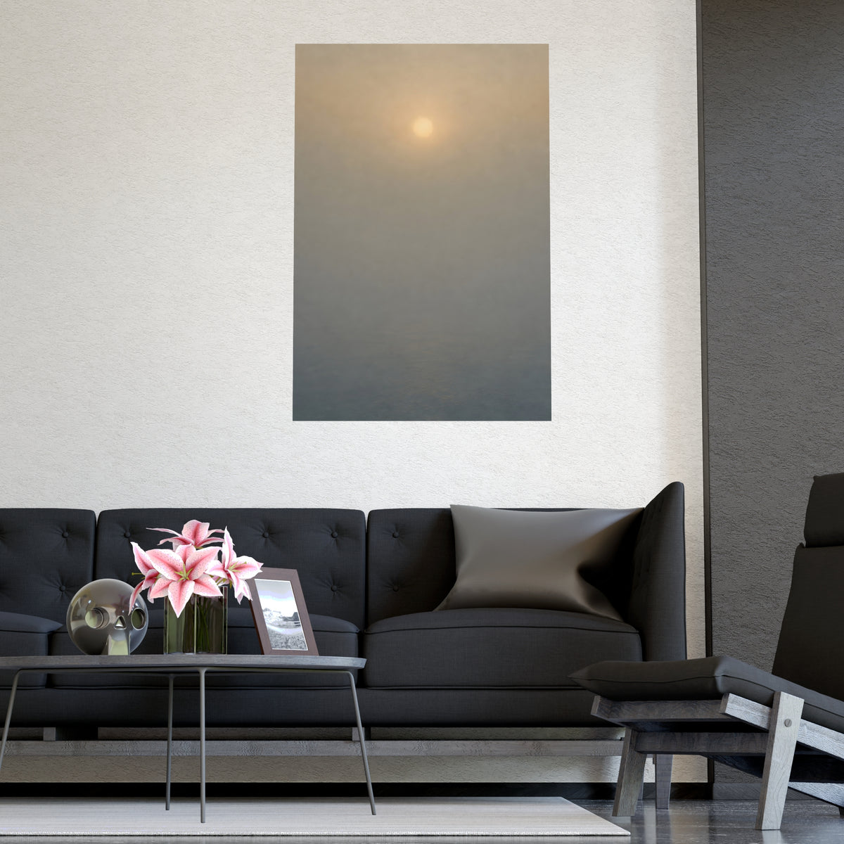 Sun Behind Fog — sun behind fog, shown framed on a wall