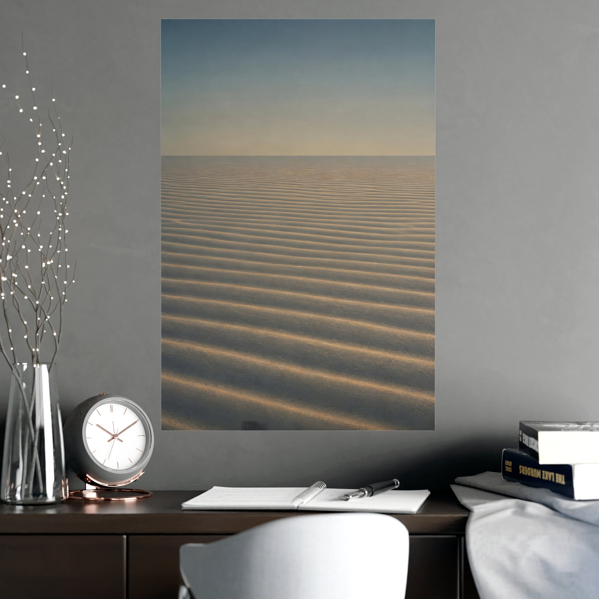 Sand, Ribbed — sand, ribbed, shown framed on a wall